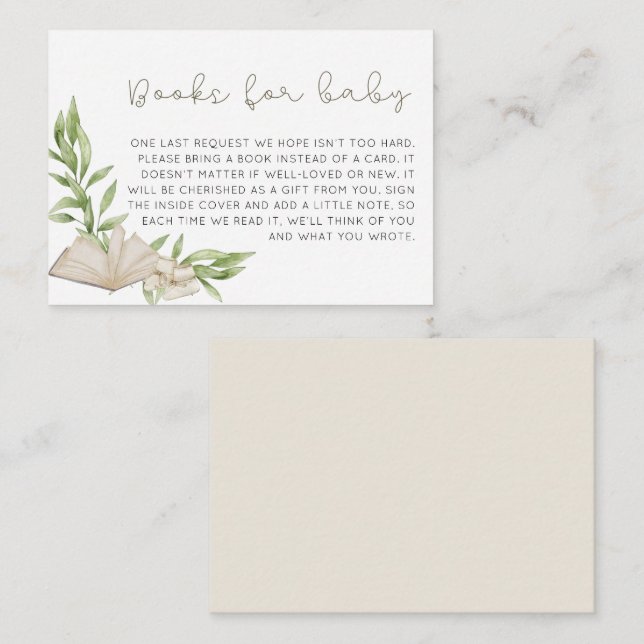 Neutrale Bücher für rustikale Geschlechter Begleitkarte (Vorne/Hinten)