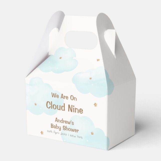 Neutrale Cloud Nine Stars Babydusche Geschenkschachtel (Vorderseite)
