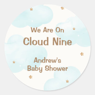 Neutrale Cloud Nine Stars Babydusche Runder Aufkleber