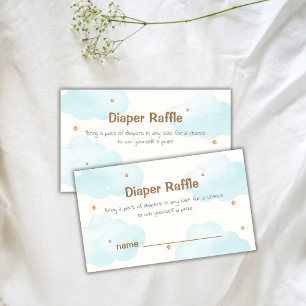 Neutrale Cloud Nine Stars Diaper Raffle Baby Dusch Begleitkarte
