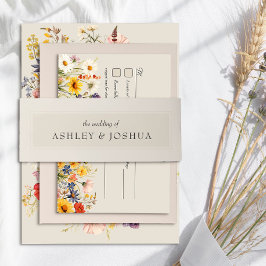 Neutrale Creme Beige Einfache Minimale Hochzeit Einladungsbanderole