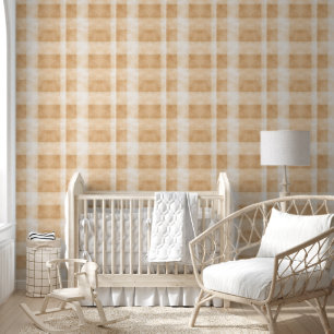 Neutrale Creme-Warme Beige-Aquarell-Kariert Tapete