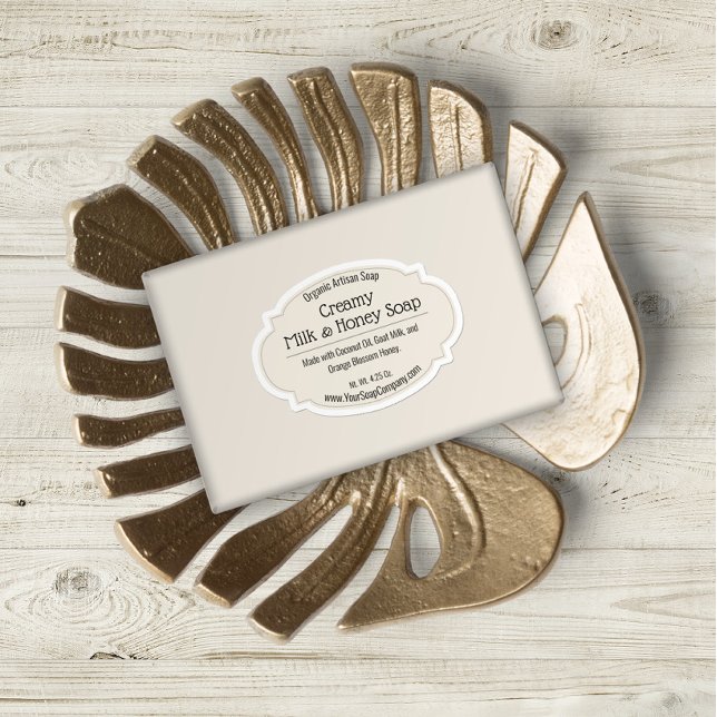 Neutrale cremefarbene Vintage Seife Aufkleber (Von Creator hochgeladen)