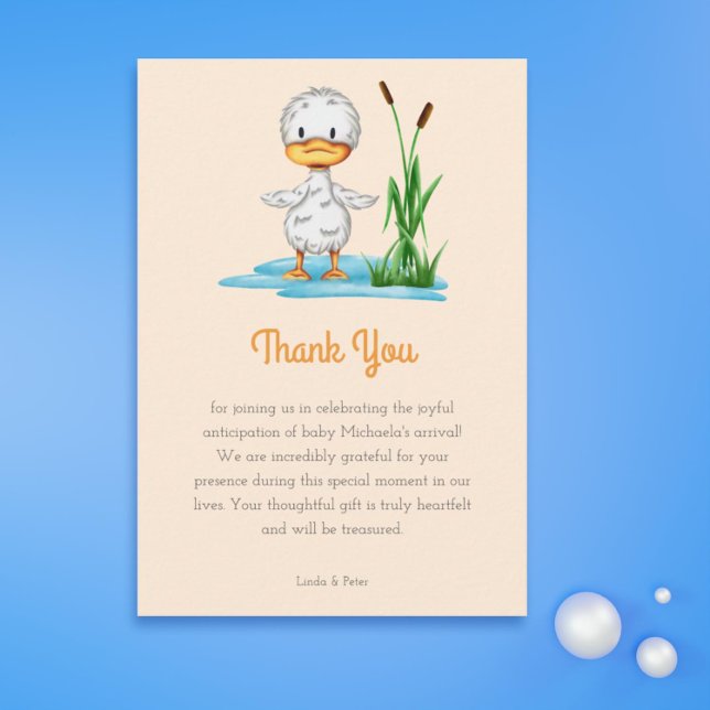 Neutrale Duck-Babydusche für einfache Geschlechter Dankeskarte (Simple Gender Neutral Duck Baby Shower Thank You Card )