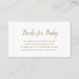 Neutrale, einfache Gold-Bücher für Babydusche Begleitkarte