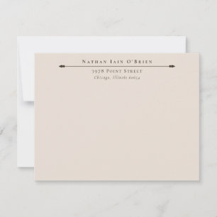 Neutrale Elegant mit Name-Adresse Personalisiert Mitteilungskarte