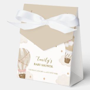 Neutrale Elegante Boho Heißluftballon-Baby-Party Geschenkschachtel