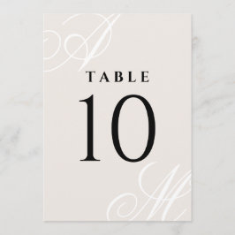 Neutrale Elfenbeinbeige Elegante Monogram-Tischnum