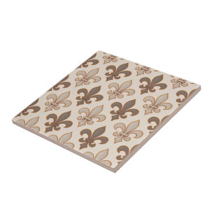 Neutrale Erde Royal Fleur-de-lis Stil Fliese