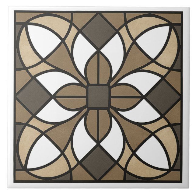 Neutrale Erdtöne Glas-Look Fliese (Vorderseite)