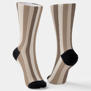 Neutrale Erdtöne Streifen Muster Design Socken