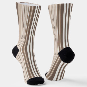 Neutrale Erdtöne Streifen Muster Design  Socken