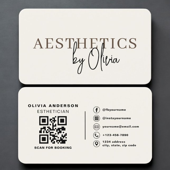 Neutrale Esthetiker-Gesundheitspflege-QR-Code Prof Visitenkarte (Von Creator hochgeladen)