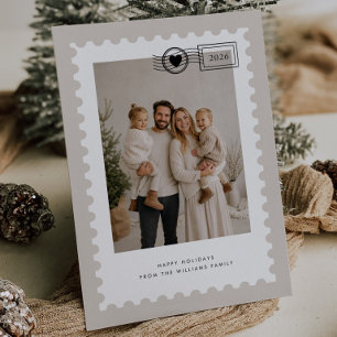 Neutrale Familienfoto-Briefmarke Feiertagskarte