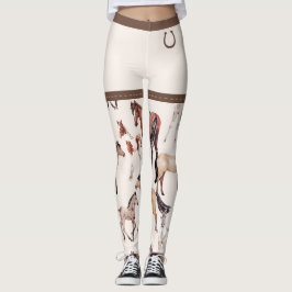 Neutrale Farbe von Pferden und Hufeisen Leggings