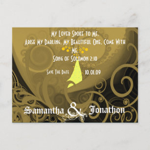 Neutrale Farben Beige Save The Date Elegante Cala Ankündigungspostkarte