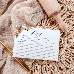 Neutrale Farben Boho Brautparty Rezeptkarten