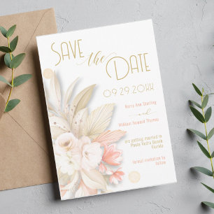 Neutrale Farben Elegante Save the Date Hochzeitska Einladung