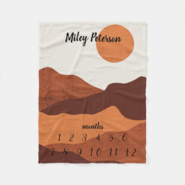 Neutrale Farben Monatliches Meilenstein Baby Blank Fleecedecke