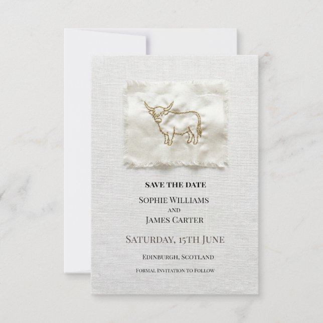 Neutrale Florale Hochzeit Save The Date (Vorderseite)