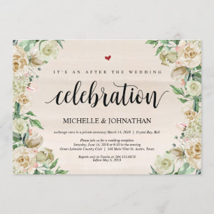 Neutrale Frühlings-Hochzeitsempfangs-Einladungskar Einladung