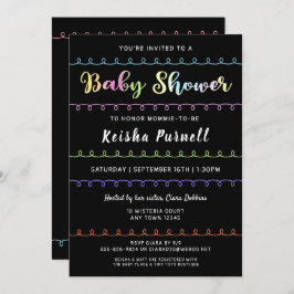 Neutrale Fun Loops Babydusche Einladung