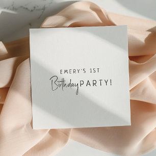 Neutrale Geburtstagspartei für Minimalistisches Ge Serviette