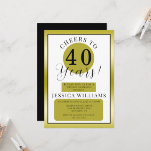 Neutrale Geburtstagspartei für Weißes und Gold Einladung