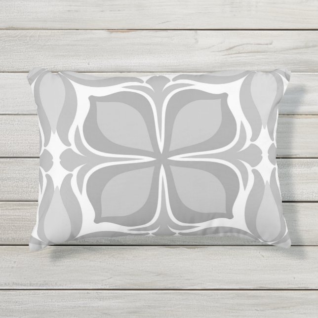 Neutrale geolmetrische Fliesen Kissen Für Draußen (Vorderseite)