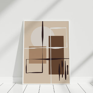 Neutrale geometrische abstrakte Formen Wandkunstpo Poster
