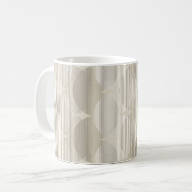 Neutrale geometrische Wellen Kaffeetasse (Vorderseite Links)
