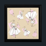 Neutrale Geschenkboxen der Modebrille<br><div class="desc">Ein Design im Stil der Mitte des Jahrhunderts mit einer Retro-Touch mit Linienzeichnungen einer Braut und Braut in Rosa und Weiß auf neutralem Hintergrund. Inspiriert durch Kleidungsmuster und Modebilder aus den 1950er und 1960er Jahren. Ein individuell anpassbares Design für Sie, um mit Ihrem eigenen Text, Bildern und Ideen zu personalisieren....</div>
