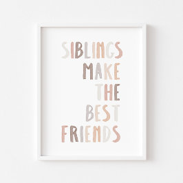 Neutrale Geschwister drucken die besten Freunde Poster