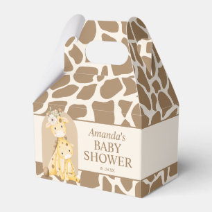 Neutrale Giraffe-Baby-Shower-Giebeldose Geschenkschachtel