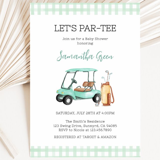 Neutrale Golf Baby Dusche Einladung (Von Creator hochgeladen)