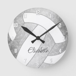 neutrale, graue, benutzerdefinierte Volleyballdeko Runde Wanduhr