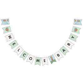 Neutrale grüne Baby Baby Bear Baby Dusche Wimpelkette