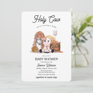 Neutrale Heiße Kuh Farm Tiere Babyparty Einladung