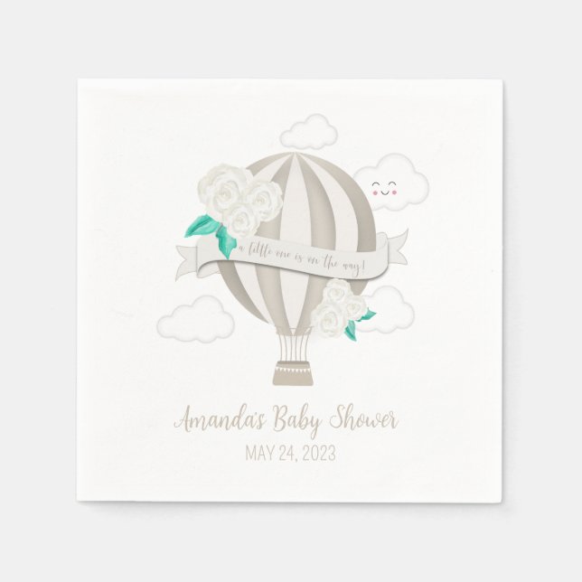 Neutrale Heißluftballon Babydusche Napkins Serviette (Vorderseite)