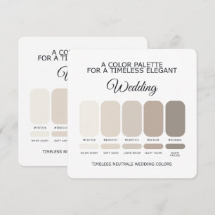 Neutrale Hochzeit Farbpalette Karte