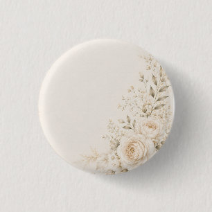 Neutrale Hochzeit mit raffinierten Blumen Button