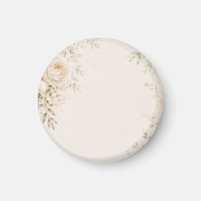 Neutrale Hochzeit mit raffinierten Blumen Magnet (Vorne)