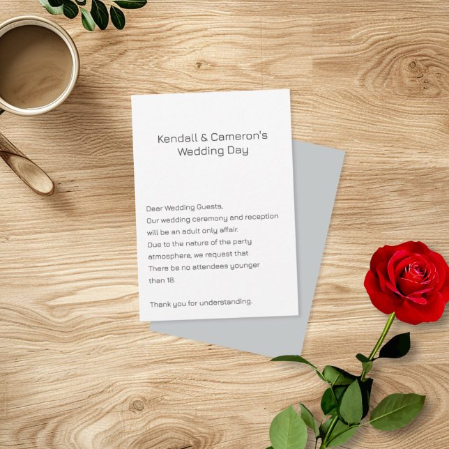 Neutrale Hochzeit ohne Kinder mit Kleinkarten Begleitkarte (Von Creator hochgeladen)