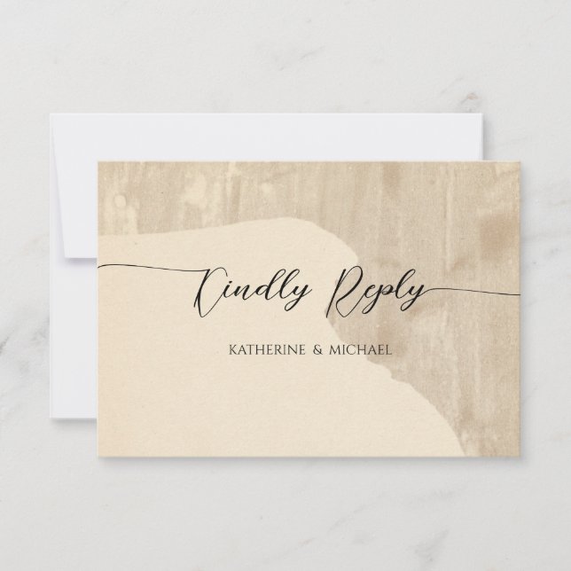 Neutrale Hochzeit RSVP Karte (Vorderseite)