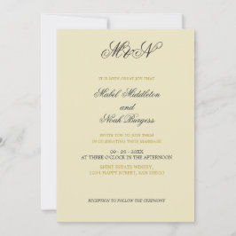 Neutrale Hochzeitfarbe des romantischen Fotos Einladung