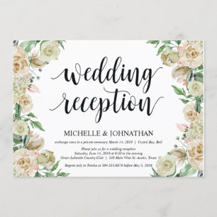Neutrale Hochzeitsempfangs-Einladungskarte im Früh Einladung