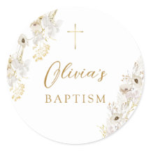 Neutrale Ivory Gold Wildblume Taufe