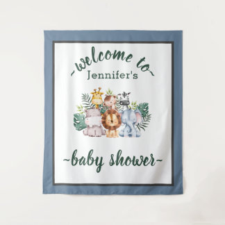 Neutrale Jungle Safari Tiere Kinderdusche Wild One Wandteppich