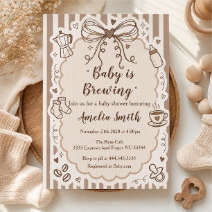 Neutrale Kaffeebaby-Einladung zur Babyparty Einladung