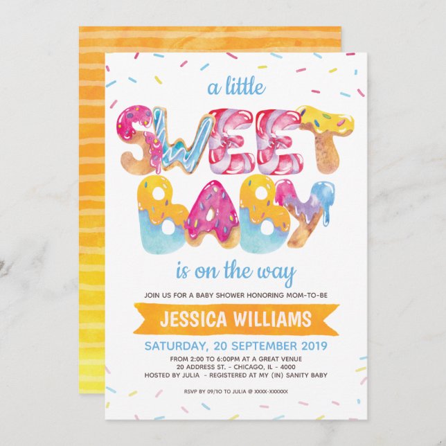 Neutrale Kanülendusche mit Sprinkles Dankeskarte (Vorne/Hinten)